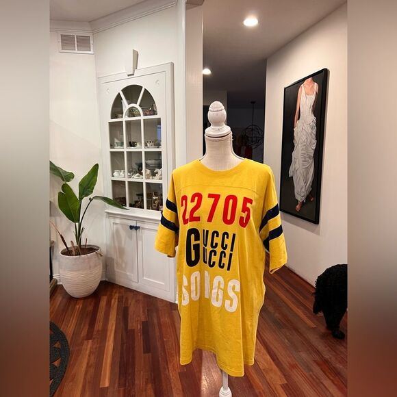 Gucci Yellow Graphic Men's Unisex Top - Picture 3 of 7
